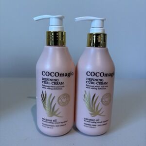COCOMAGIC DEFINING CURL CREAM 8 OZ COCONUT OIL LOT Of 2
